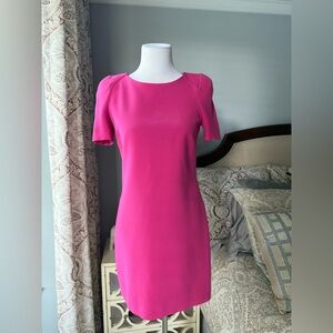 Zara Pink Mini Dress with Crew Neck and Raglan Sleeves